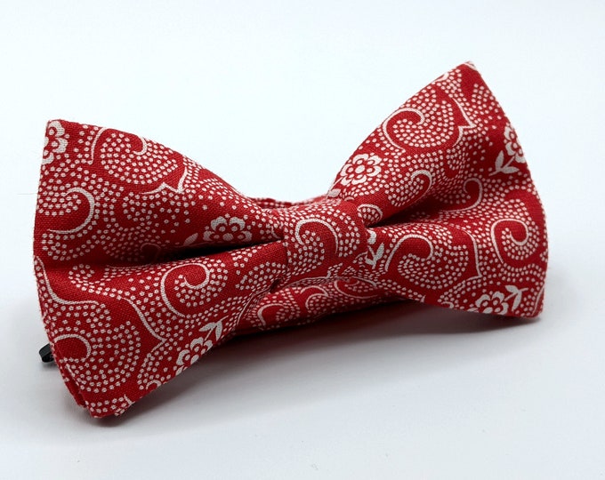 Red Bow Tie – Men's Red and White Bow Tie