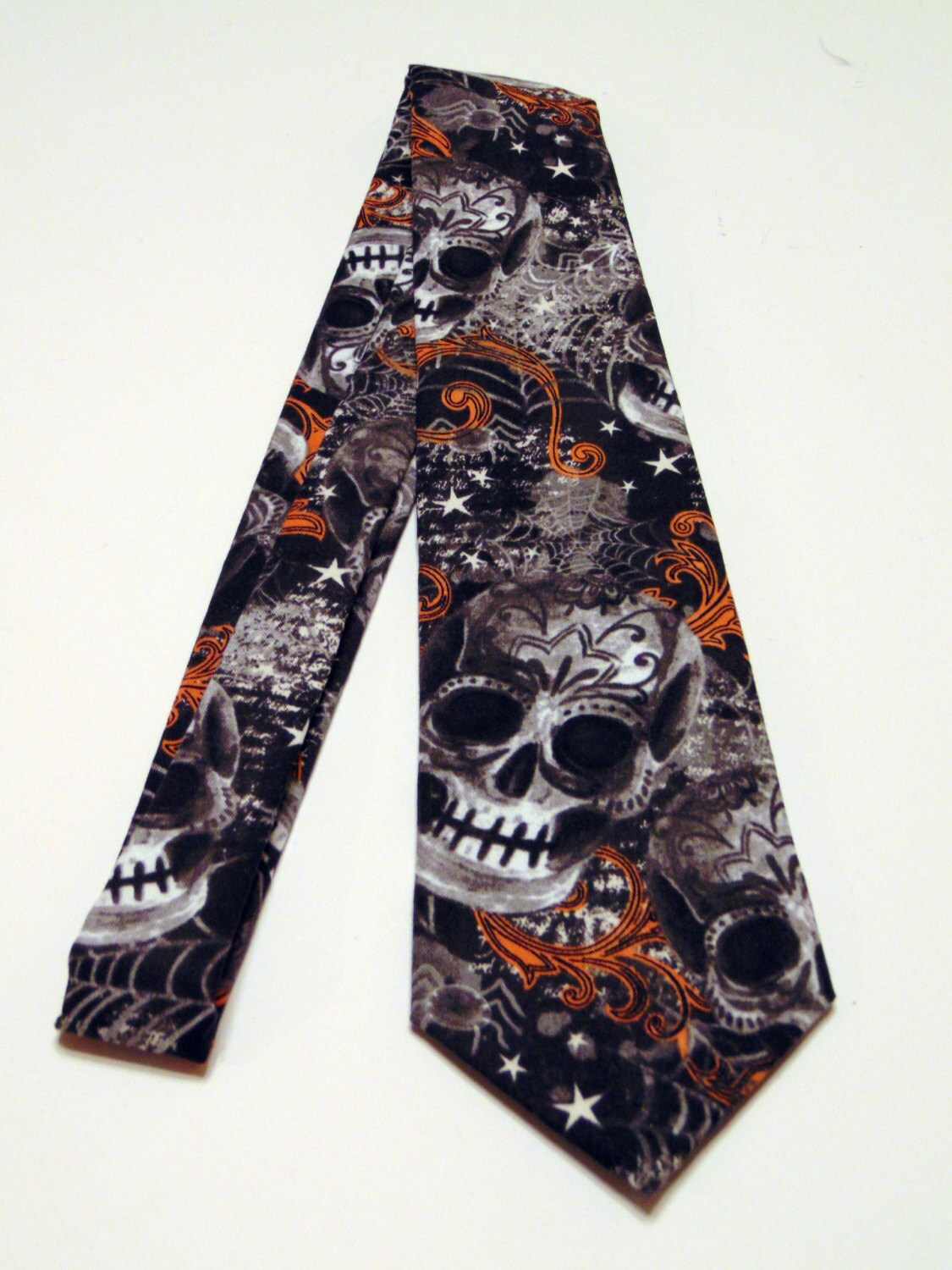 Halloween Necktie, Halloween Tie, Skull Necktie, Skull Tie, Black