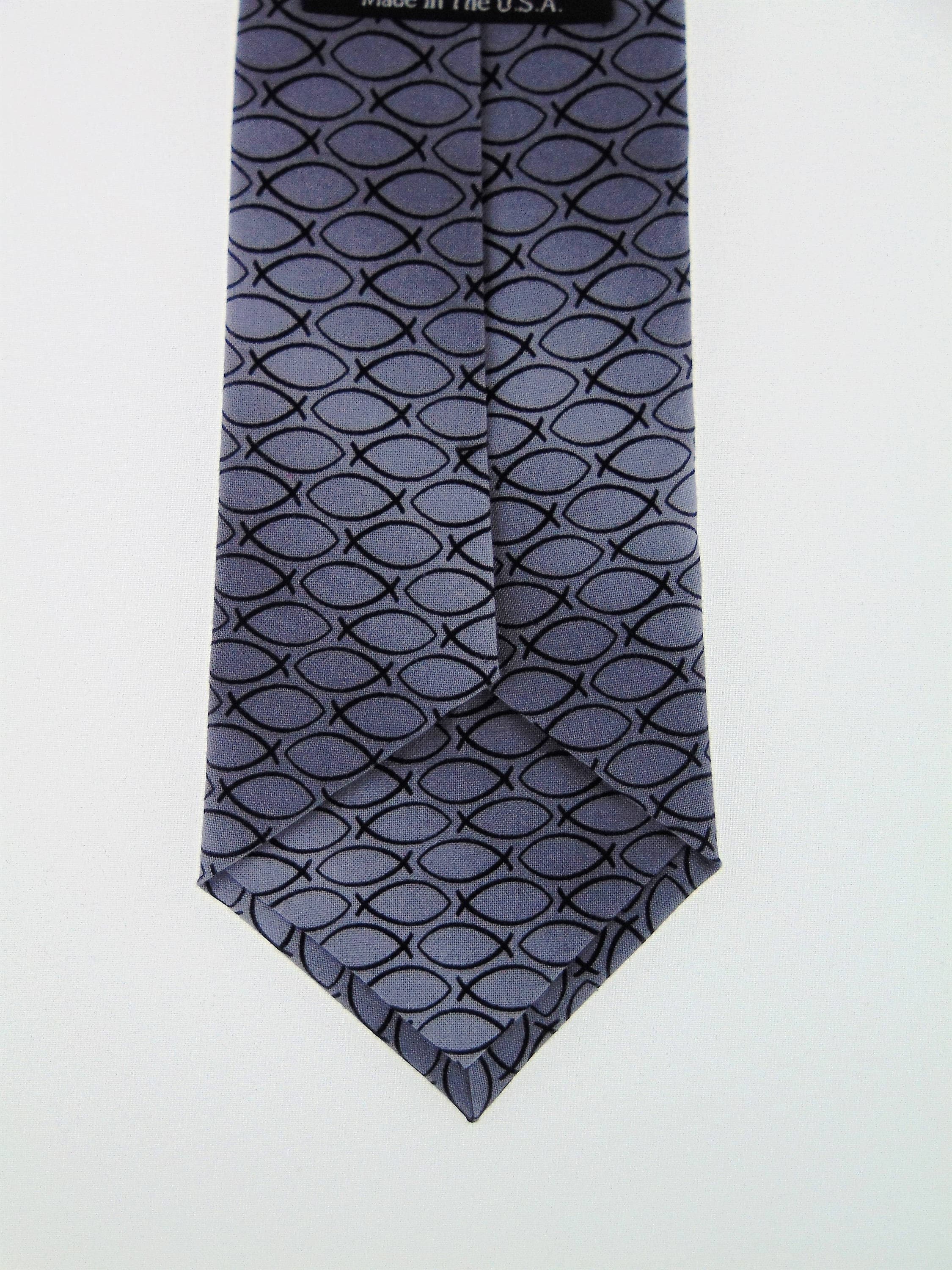 Christian Fish Tie – Mens or Boys Jesus Fish Necktie. Also available as ...