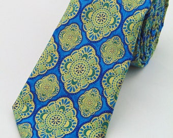 PJRYC Uomini Cravatta Oro Blu Verde Verde Floreale Floreale Cravatta da Sposa for Uomo Cravatta Blocco Hanky gemello Cravatta di Seta Set (Color : JZ03-532