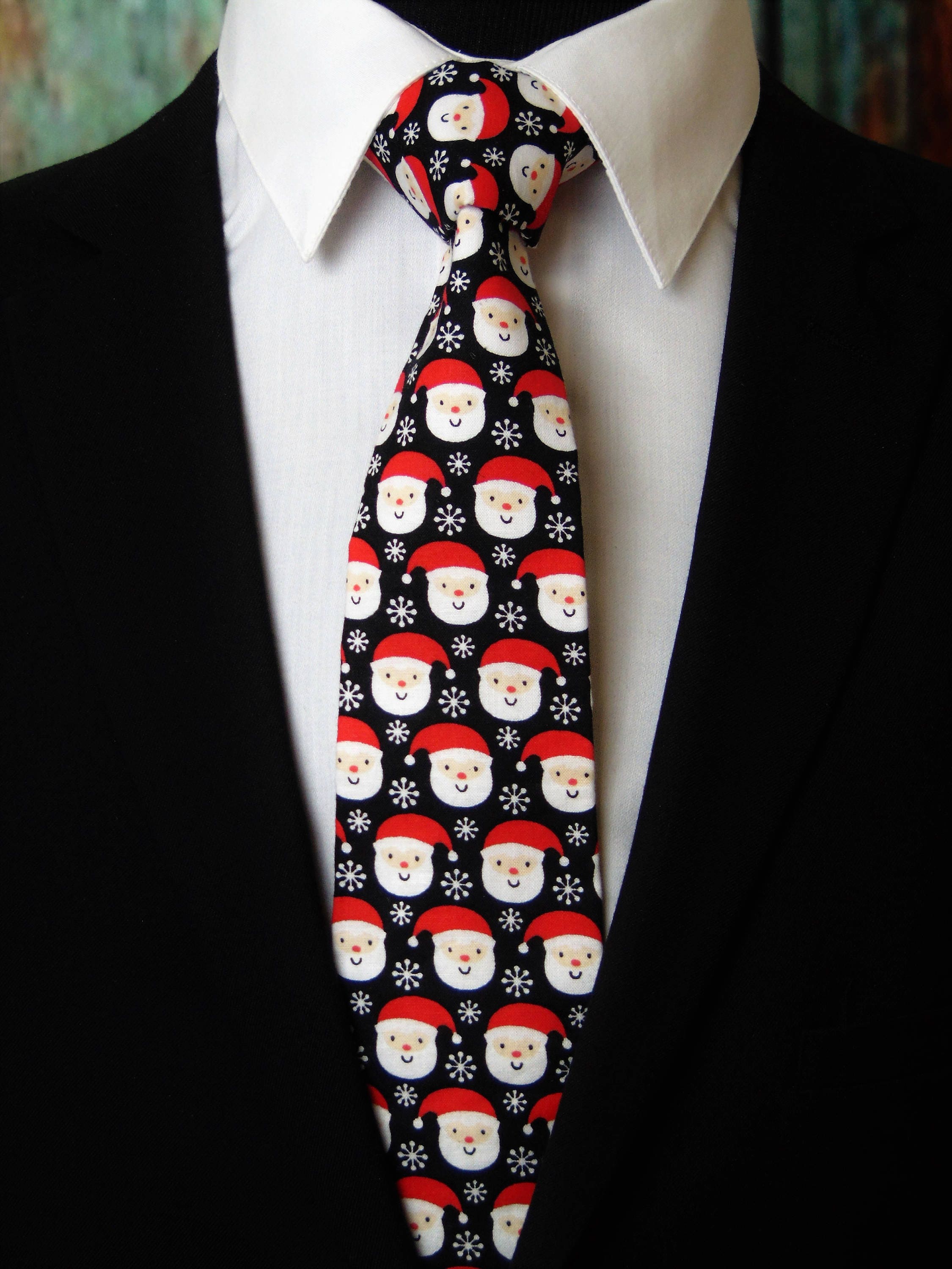 Christmas Neck Tie Mens Santa Tie Also Available as a Boys Tie and a Christmas Tie