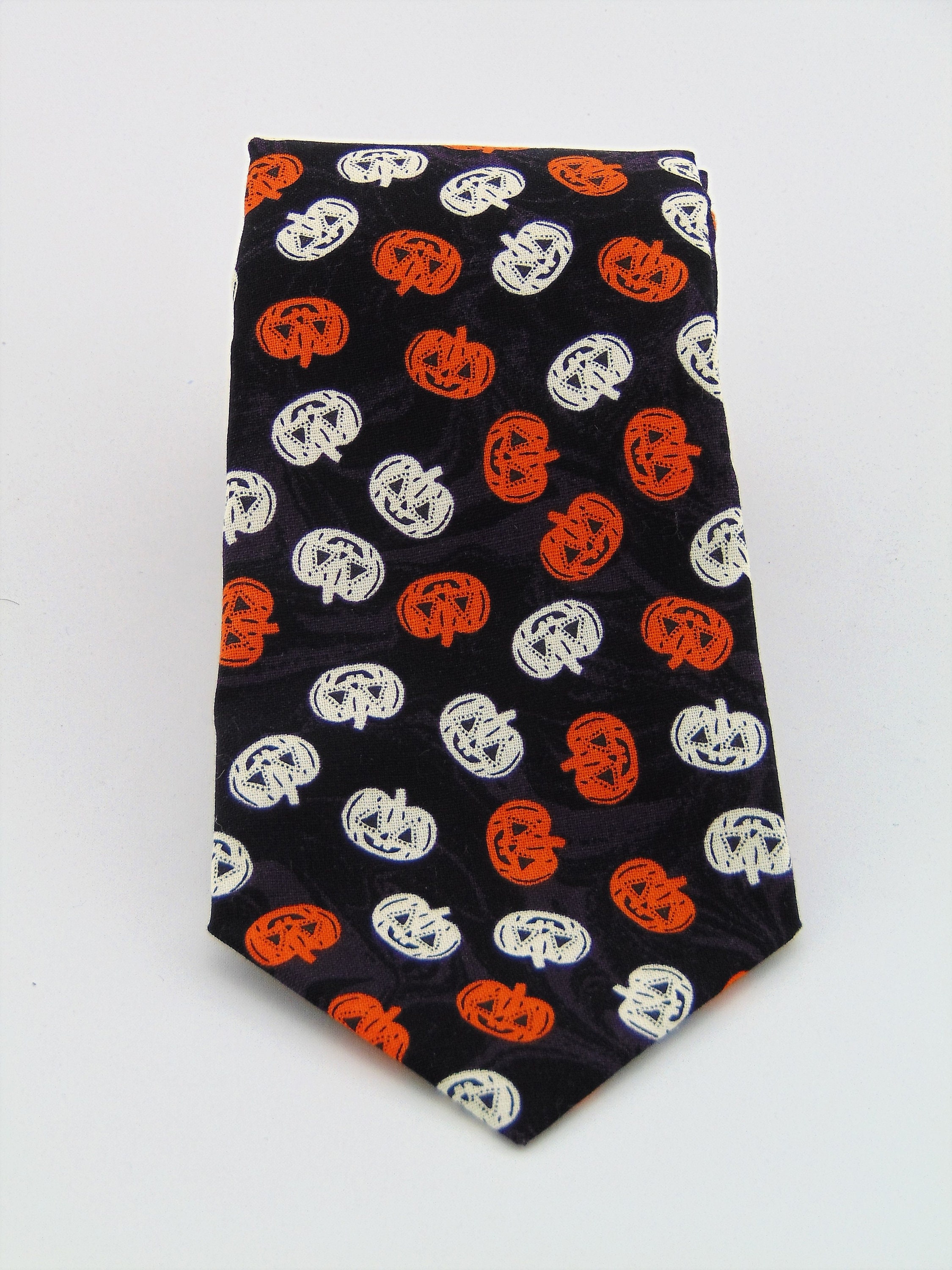 Halloween Neck Tie Mens Halloween Necktie with Pumpkins