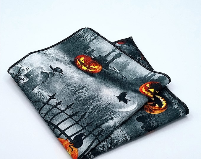 Spooky Pumpkin Pocket Square for Halloween – Pocket Square only Necktie not included!