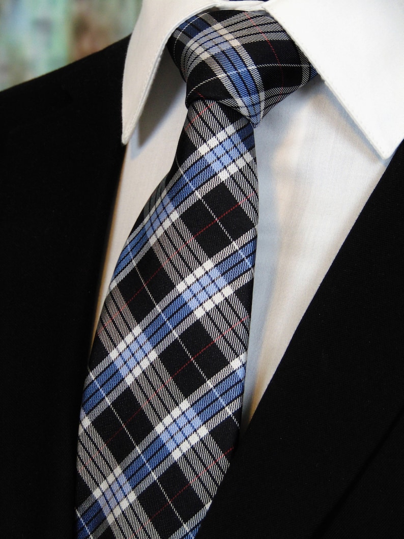 Plaid Necktie Mens Silk Plaid Ties Etsy