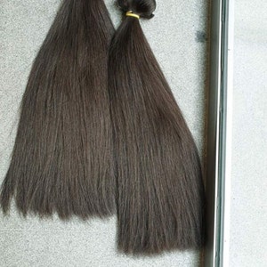 Hair Extensions - Slavic Human Hair Extension - 28inch Long - Natural color Extension - Clip in Extension - Wig Hair Piece - Remy Human Hair