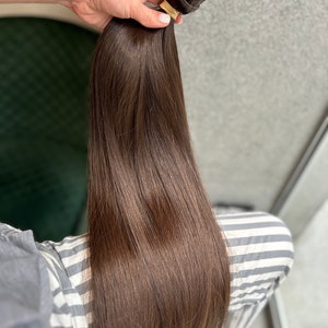 Undyed Virgin Slavic human hair - weft human hair extension - 22-24 inches Long  - Natural Hair Wig - High Quality Hair Extension
