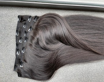 Clip in mensenhaar - Russisch-Slavisch haar - Remy-haar van luxe kwaliteit - Handgemaakte extension - Mensenhaar - 26 lang haar - Blond bruin haar