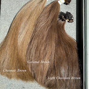 Extensiones de cabello con punta en U - Extensiones de cabello humano 100% Remy - Punta recta - Extensiones de cabello humano con punta en U - Extensión de queratina - 20 pulgadas