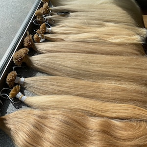 Slavic hair - Keratin extensions - Flat type fusion - Remy human hair -  Handmade Hair Extension - Luxury quality Hair - 20-22&quot;