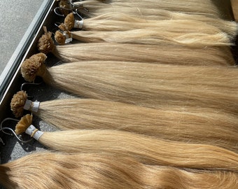 Ombre Blonde Weft Hair Extensions/ Deep Brown Roots With Ash Blonde Ends/ 2 Bundles Staight Brazilian Human Hair Extensions/ Soft Straight