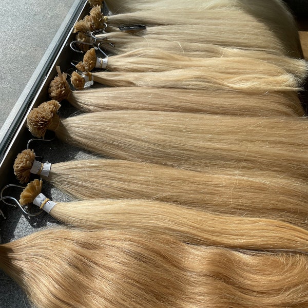 Slawisches Haar - Keratin-Verlängerungen - Flache Fusion - Remy Echthaar - Handgefertigte Haarverlängerung - Luxus Qualität Haar - Seidig Glattes Haar