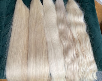 Platinum Blonde Hair Extensions – Slavic Remy Human Hair 24 inch - bulk hair