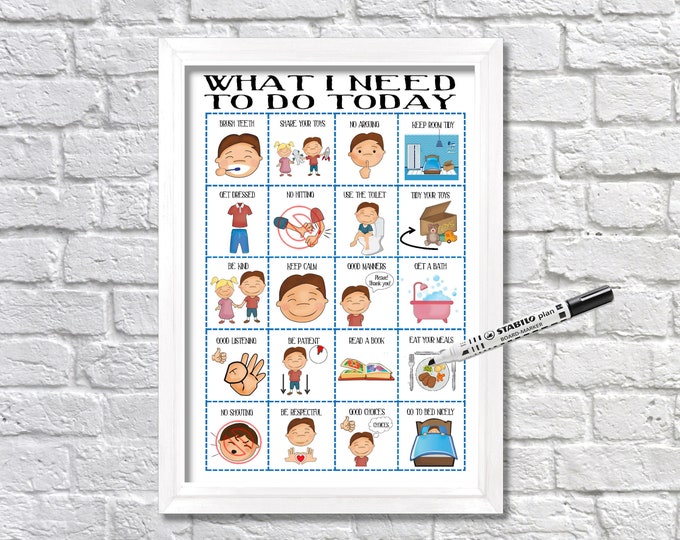 Boys Routine Chart Kids Daily Planner Kids Routine Chart - Etsy