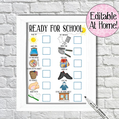 Boys Morning Checklist Ready For School Editable Routine Etsy Boys Morning Checklist Ready For School Editable Routine Etsy