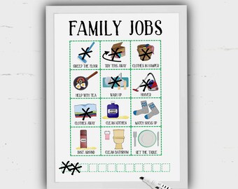 family chore chart etsy chore chart for family
