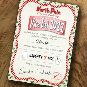 Lista de buenos amigos de Papá Noel, Certificado de Navidad, Navidad, Comportamiento de los niños, Certificado de Papá Noel, Imprimible, Descargar, Certificado de comportamiento