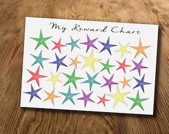 Reward Chart, Star chart, Kids behavior Chart, Responsibility Chart, concequence Chart, printable, sticker chart, Reusable, Instant download