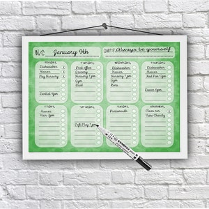 Reusable, Weekly planner, Daily Planner, Daily Checklist, Meal Planner, Printables, Home Organisation, To do Lists (11.7 x 8.2 in, A4)