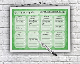 Reusable, Weekly planner, Daily Planner, Daily Checklist, Meal Planner, Printables, Home Organisation, To do Lists (11.7 x 8.2 in, A4)