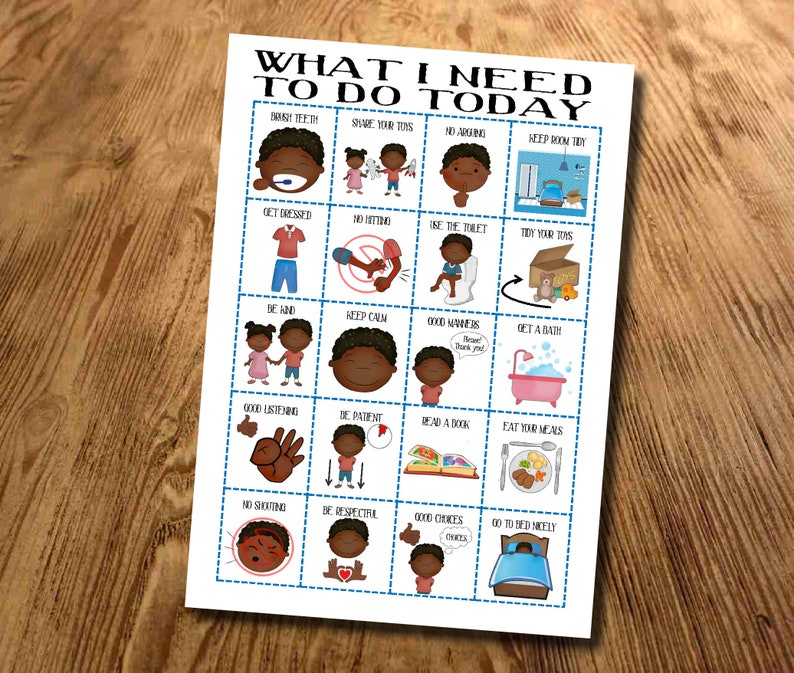 Boys Routine Chart Kids Daily Planner Kids Routine Chart | Etsy
