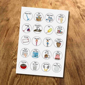 Kids Chores, Chore tokens, instant download, Reward Chart, family chores, With Pictures, Communication, printable file