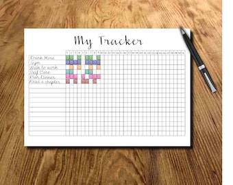 Monthly Tracker, my goals, daily tracker, habit tracker, health and wellness, new year resolution, printable, journal, Planner insert