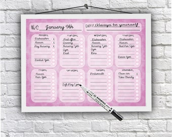 Large A3 weekly planner print, penboard, wipeboard, print at home, weekly calender, (11.7 x 16.5 inches) organisation, family command centre