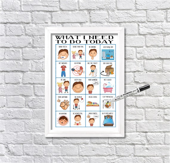 Boys Routine Chart Kids Daily Planner Kids Routine Chart | Etsy