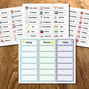 Kids Routine Chart Editable Printable Customised Reward | Etsy UK