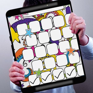 Kids Sticker Chart, With Hearts, Pink and Purple, Reward Chart ...