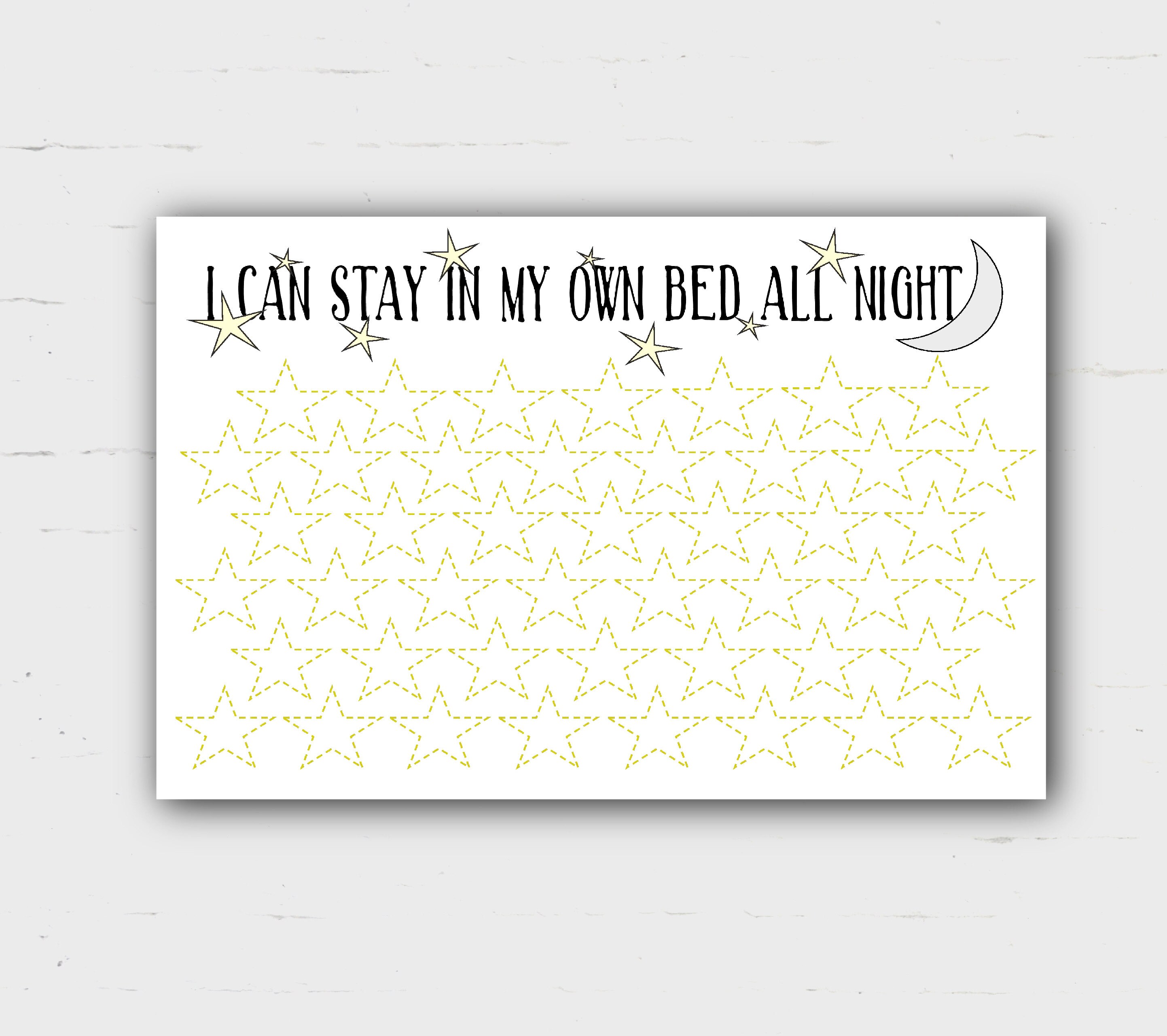 sleep reward chart bed time i can stay in my own bed sleep etsy star chart