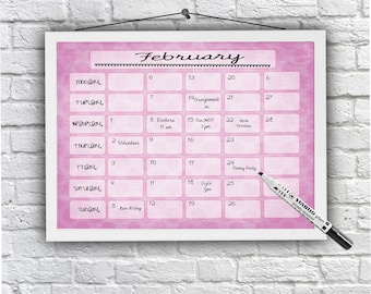 Large Printable monthly planner A3, life planning, whiteboard, dry erase, frame at home, (11.7 x 16.5 inches) organisation, command centre