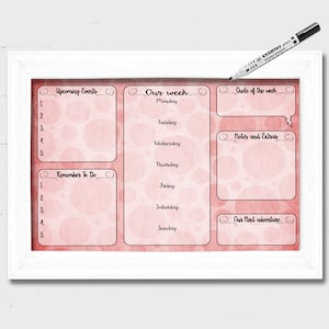 Weekly planner, Wall Planner, Family Command Centre, Digital Planner, weekly calendar (11.7 x 16.5 inches) Family organisation, Printable