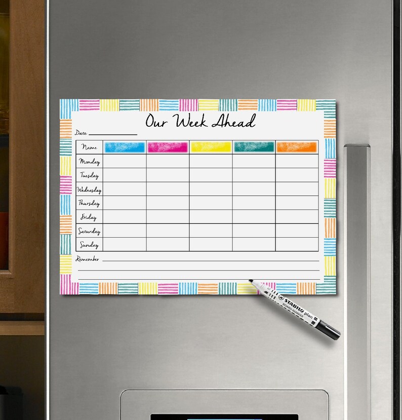 Weekly Planner Week Ahead Fridge Planner Planner Etsy