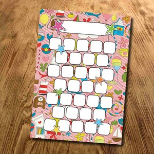 Kids Sticker Chart, With Hearts, Pink and Purple, Reward Chart ...