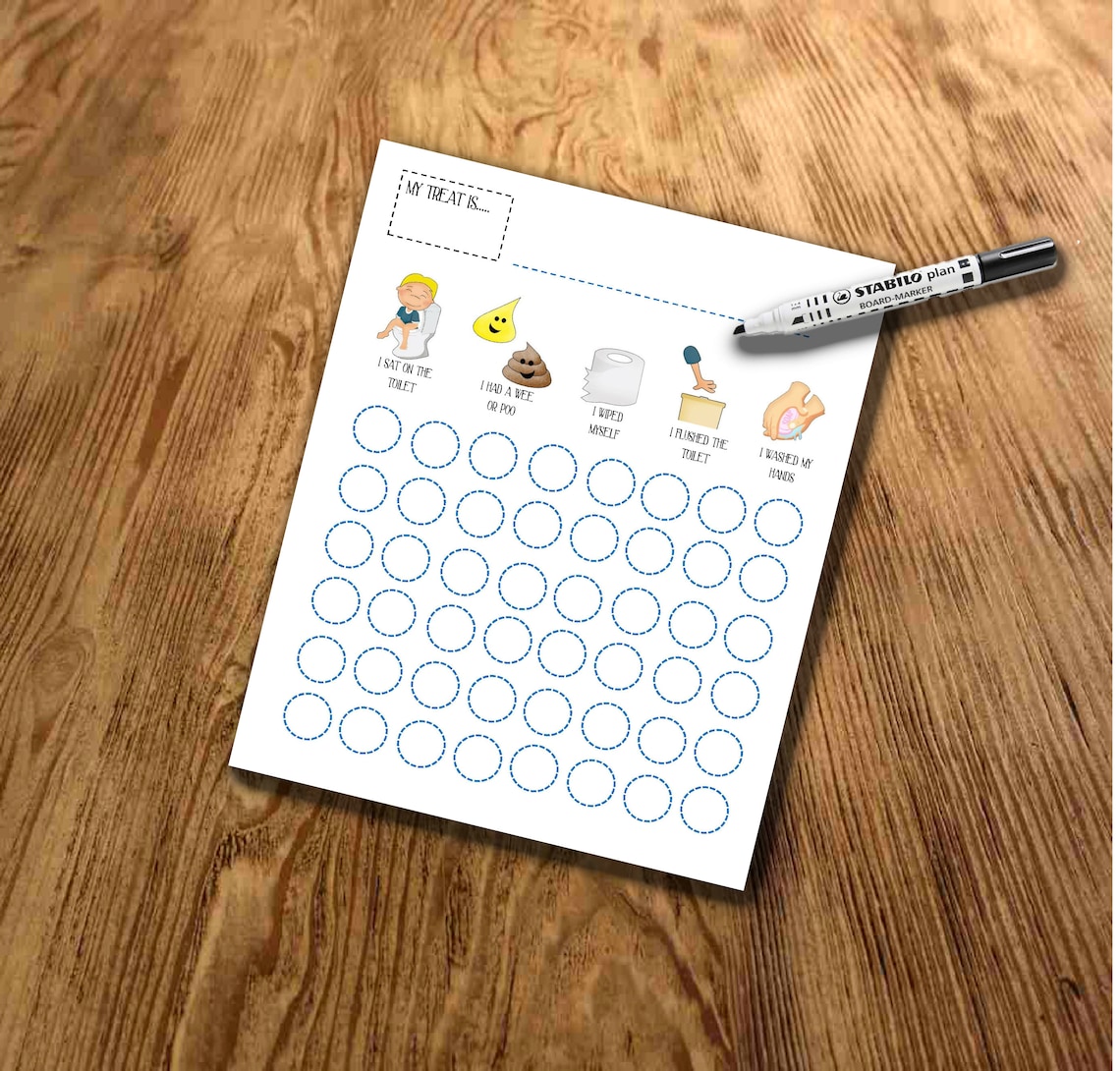 Boys Toilet Training Potty Training Reward Chart with | Etsy