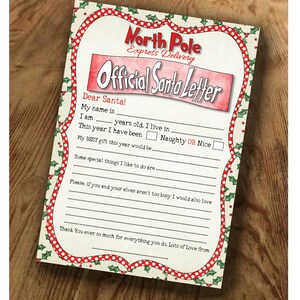 Carta a Papá Noel, Carta de Navidad para niños, Lista de regalos de Papá Noel para niños, Lista de regalos, Carta de Navidad, Carta de Papá Noel, Imprimible, Descargar