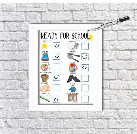 Kids Getting Ready For School Chart