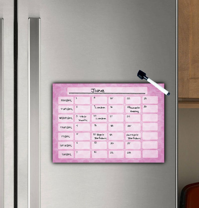 Monthly Calendar Planner reusable dry erase calendar Etsy