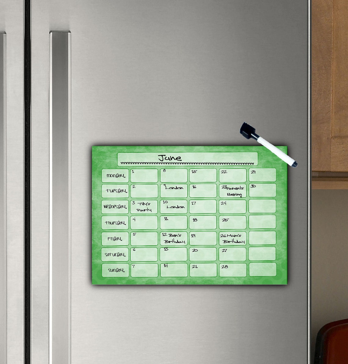 Monthly Calendar Planner reusable dry erase calendar Etsy