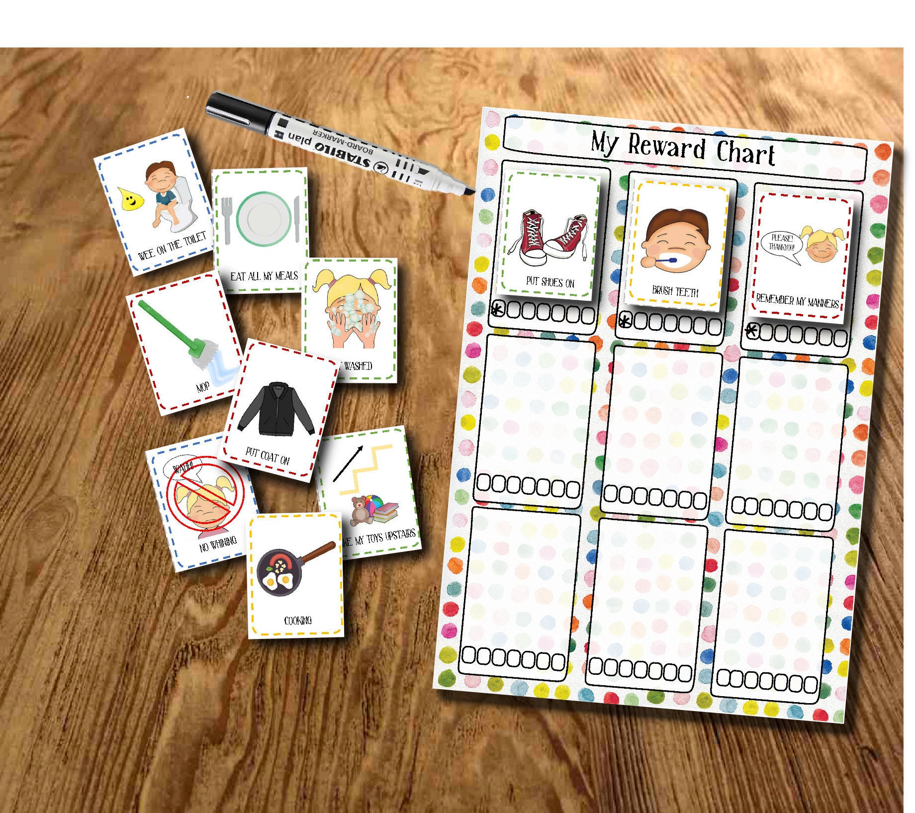 Behaviour Chart Reward Charts Kids Routine Cards DIY Reward - Etsy