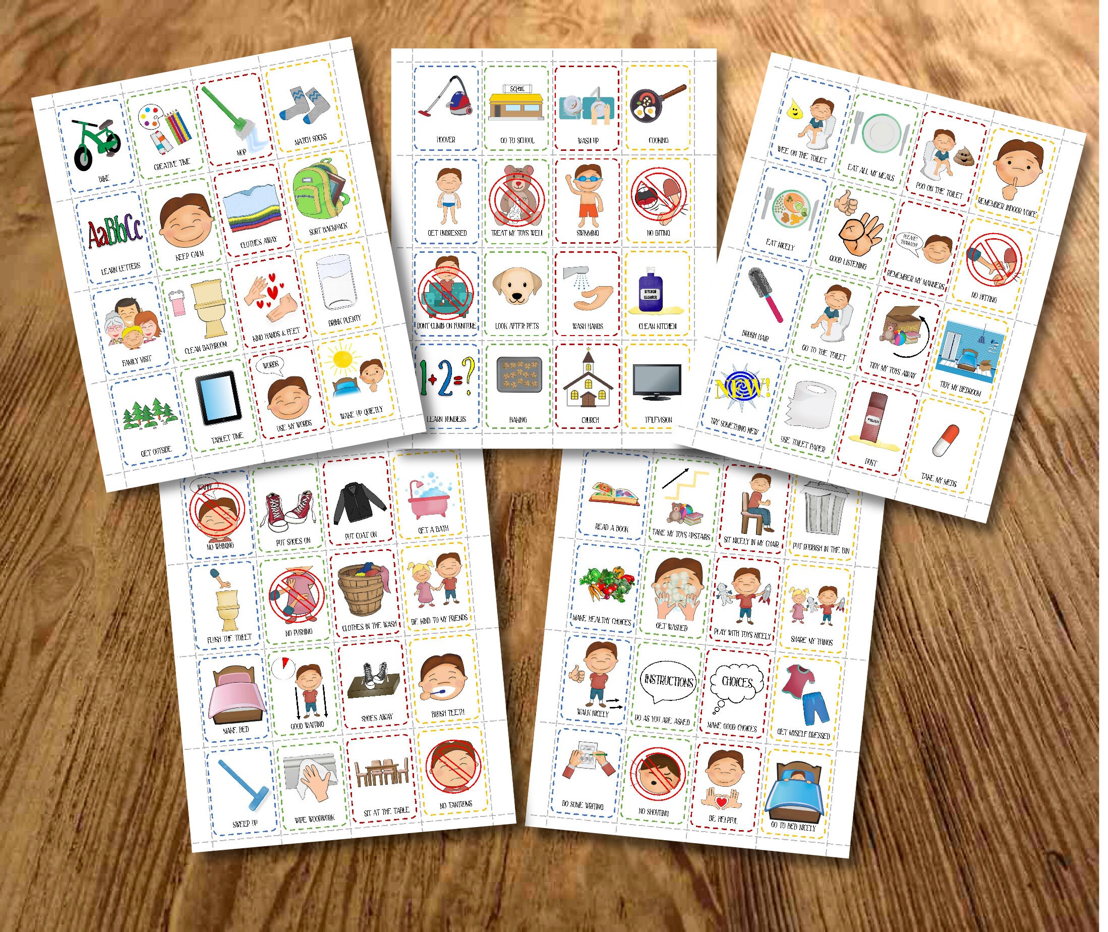 Kids Star Chart With Picture Cards DIY Reward Chart Space - Etsy