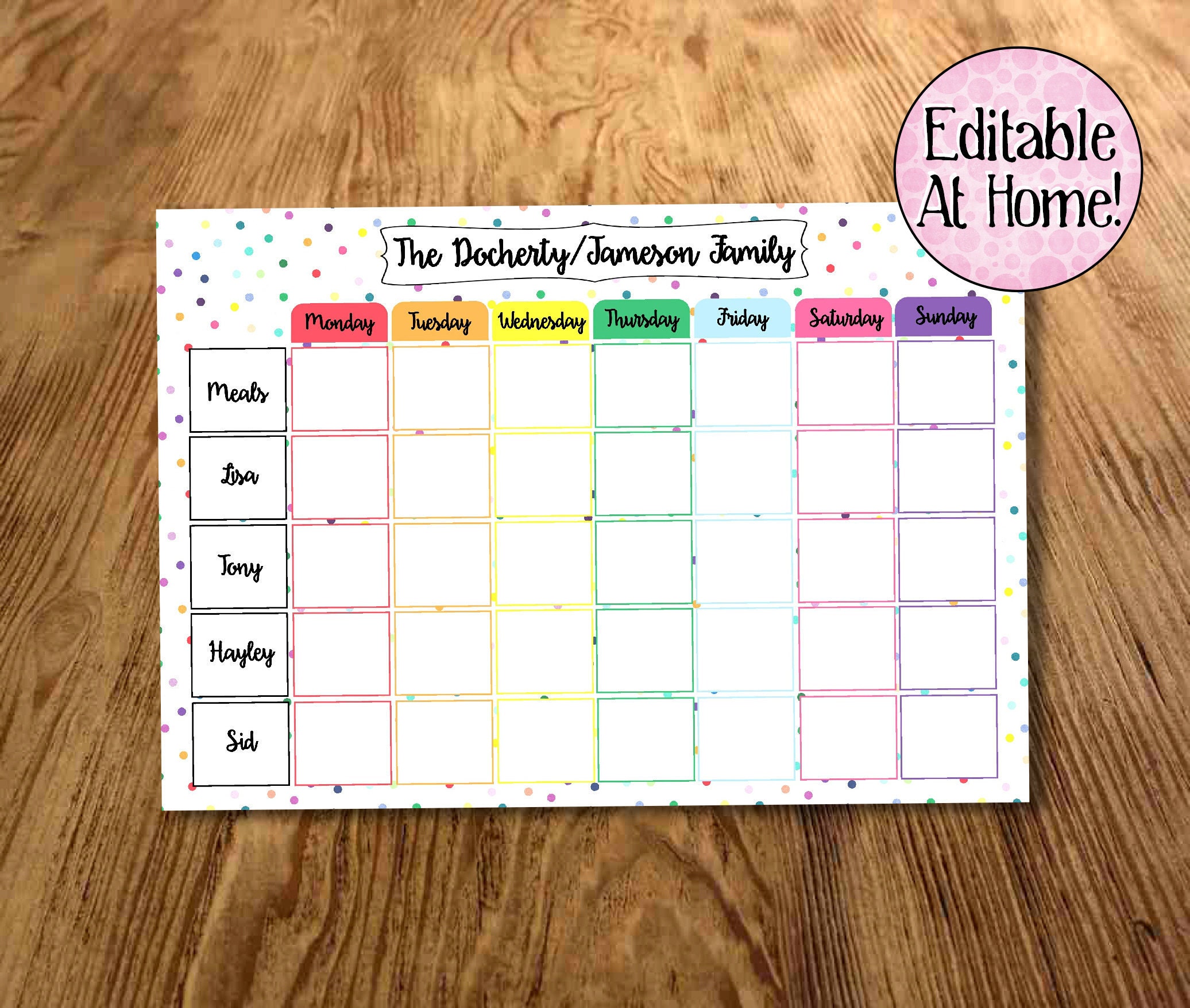 Family Planner Weekly Planner Family Organiser Personalised Etsy UK