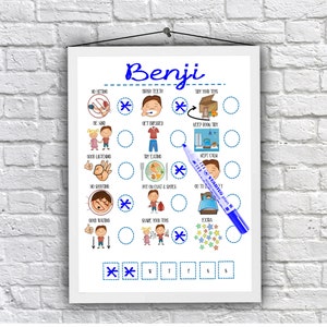 Boys, Reward Chart, Child development, Routine Chart, Download, printable, Childrens, behaviour chart, Autism, SEN, visual schedule image 1