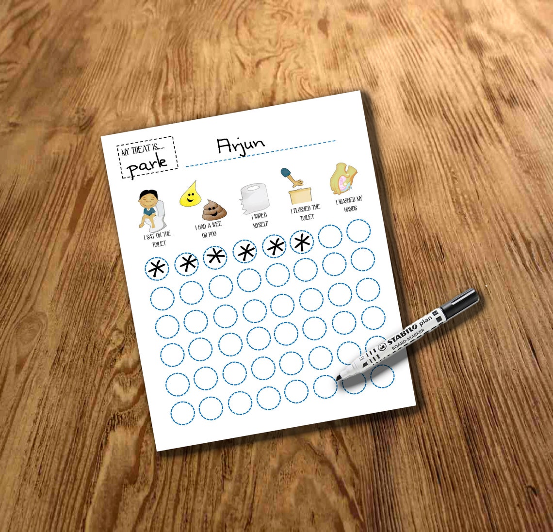 Boys Toilet Training Potty Training Reward Chart with | Etsy