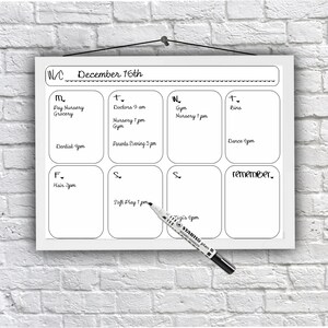 A4 weekly planner, printable, family command centre, pen board, print at home, planner, 11.7 x 8.2 inches family organisation, organise image 1