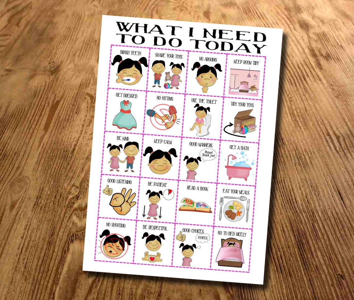 Girls Daily Routines Download Printable Kids Planner | Etsy UK