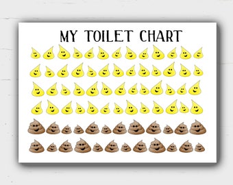 Kids Potty Chart, Potty Training Chart, Reward Chart, Digital file, Wee and Poo, Pictures, toilet chart, sticker chart, digital file