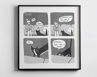 Sometimes I Feel Like A Shark Cat Feelings Wall Art Physical Print 10x10