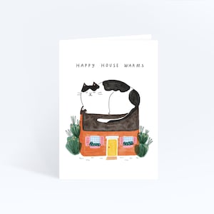 Happy House Warms Cat, Housewarming, New Home Greeting Card